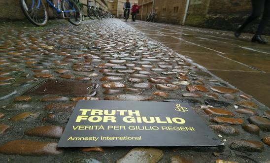 Truth for Giulio Regeni placard Truth for Giulio Regeni placard